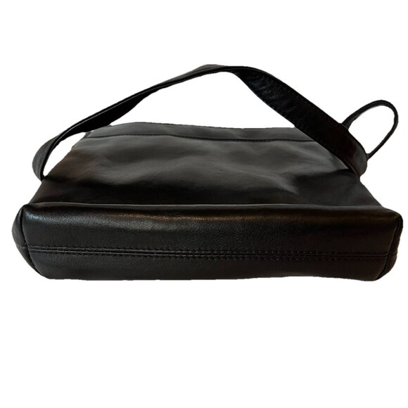 Ralph Lauren Black Leather  Shoulder Crossbody Bag, Silver RL‎ Logo - Picture 8 of 9